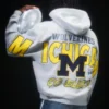 Hanorac cu glugă și fermoar, model boxy, cu imprimeu grafic Wolverines, Universitatea din Michigan Hanorac cu glugă și fermoar, model boxy, cu imprimeu grafic Wolverines, Universitatea din Michigan