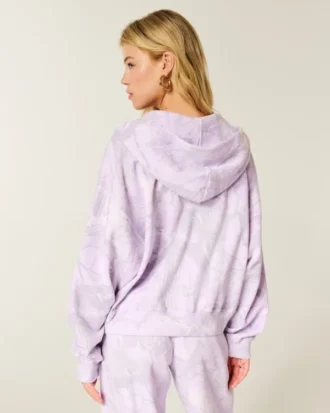 Hanorac cu glugă și fermoar, model camuflaj