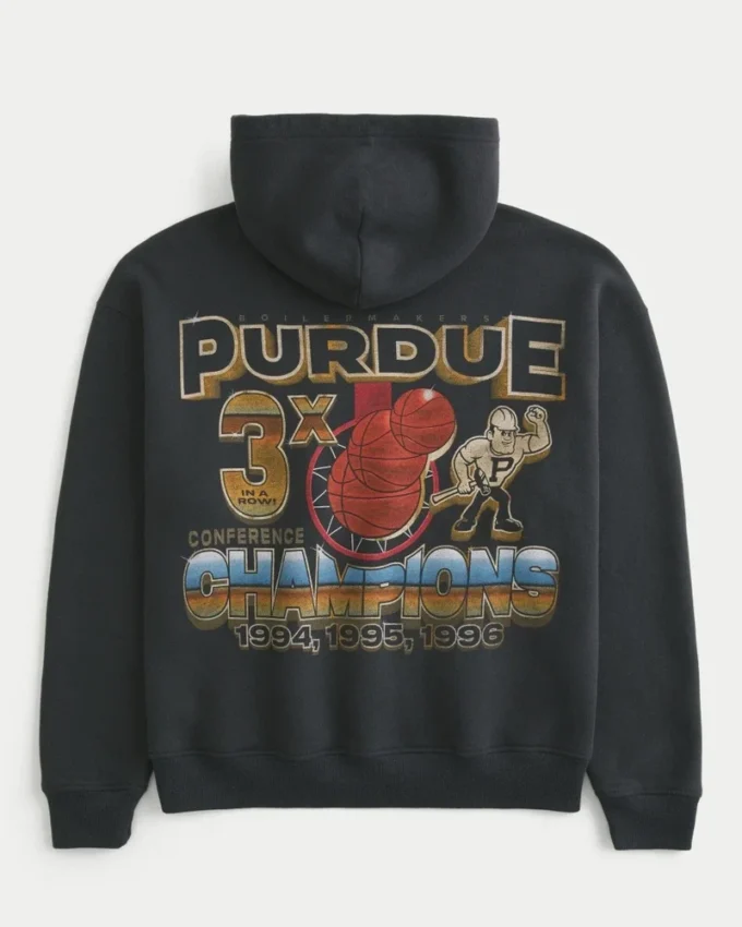 Hanorac cu glugă și imprimeu Boxy Purdue University Hanorac cu glugă și imprimeu Boxy Purdue University