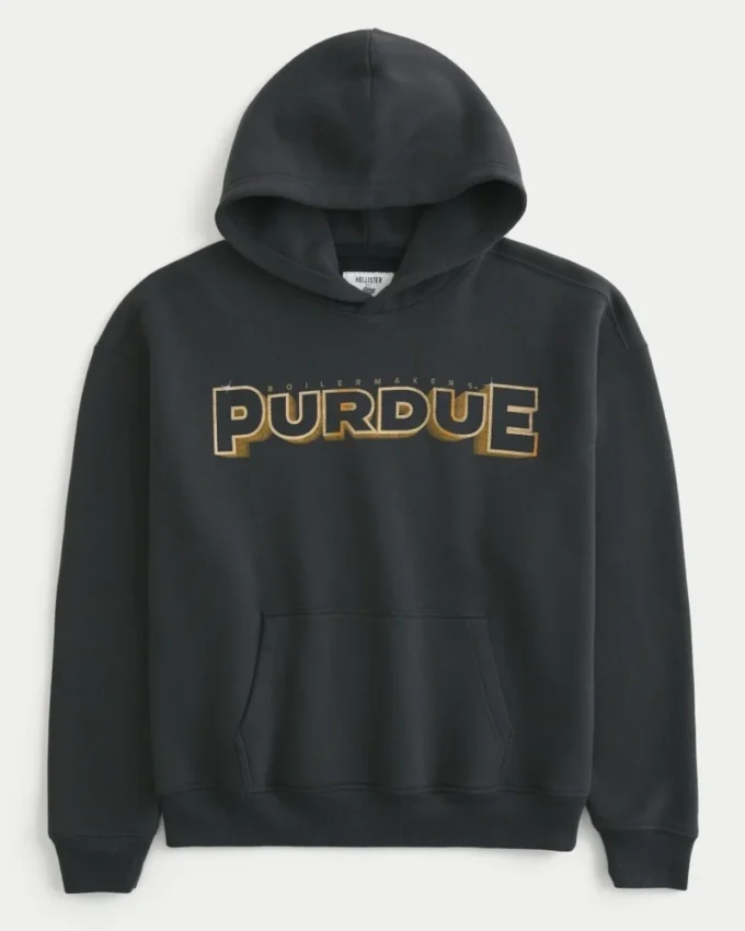 Hanorac cu glugă și imprimeu Boxy Purdue University Hanorac cu glugă și imprimeu Boxy Purdue University