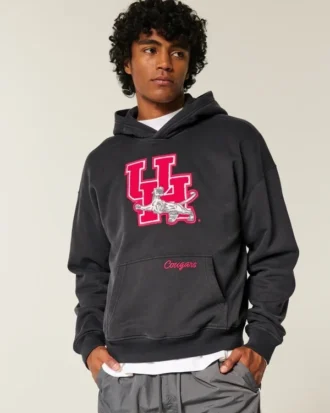 Hanorac cu glugă și imprimeu Boxy University of Houston Cougars Hanorac cu glugă și imprimeu Boxy University of Houston Cougars