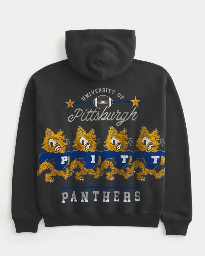 Hanorac cu glugă și imprimeu Boxy University of Pittsburgh Panthers Hanorac cu glugă și imprimeu Boxy University of Pittsburgh Panthers