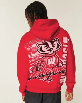 Hanorac cu glugă și imprimeu Boxy University of Wisconsin Badgers Hanorac cu glugă și imprimeu Boxy University of Wisconsin Badgers