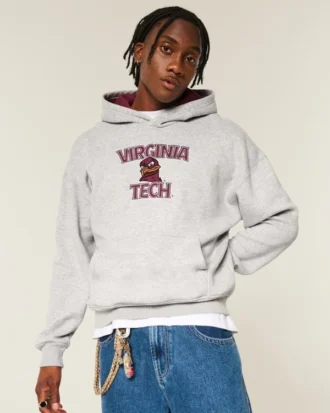 Hanorac cu glugă și imprimeu Boxy Virginia Tech Hokies Hanorac cu glugă și imprimeu Boxy Virginia Tech Hokies