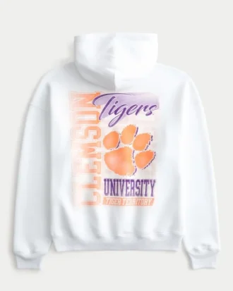 Hanorac cu glugă și imprimeu Clemson University Tigers