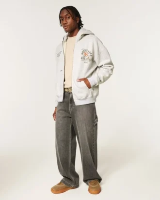Hanorac cu glugă și imprimeu grafic Boxy Zip-Up University of Miami Hurricanes Hanorac cu glugă și imprimeu grafic Boxy Zip-Up University of Miami Hurricanes