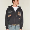 Hanorac cu glugă și imprimeu grafic Boxy Zip-Up University of Tennessee Volunteers Hanorac cu glugă și imprimeu grafic Boxy Zip-Up University of Tennessee Volunteers