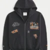 Hanorac cu glugă și imprimeu grafic Boxy Zip-Up University of Tennessee Volunteers Hanorac cu glugă și imprimeu grafic Boxy Zip-Up University of Tennessee Volunteers
