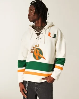 Hanorac cu glugă și imprimeu grafic University of Miami Hurricanes Hanorac cu glugă și imprimeu grafic University of Miami Hurricanes
