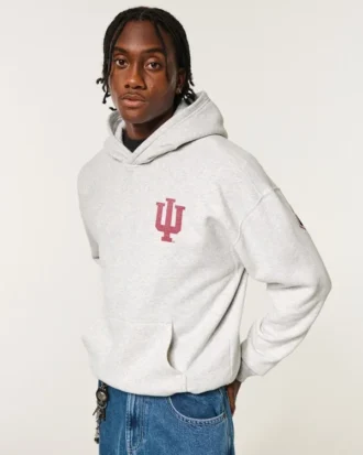 Hanorac cu glugă și imprimeu Indiana University Hoosiers Hanorac cu glugă și imprimeu Indiana University Hoosiers