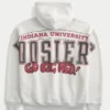 Hanorac cu glugă și imprimeu Indiana University Hoosiers Hanorac cu glugă și imprimeu Indiana University Hoosiers