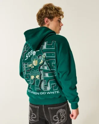 Hanorac cu glugă și imprimeu Michigan State University Spartans
