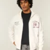 Hanorac cu glugă și imprimeu Texas A&M University, cu fermoar și croi drept Hanorac cu glugă și imprimeu Texas A&M University, cu fermoar și croi drept