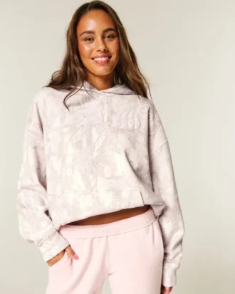 Hanorac cu glugă și logo grafic camuflaj Hollister Feel Good Oversized