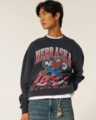 Hanorac cu grafică Boxy University of Nebraska Cornhuskers