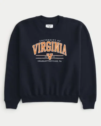 Hanorac cu guler rotund și grafică University of Virginia