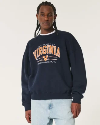 Hanorac cu guler rotund și grafică University of Virginia
