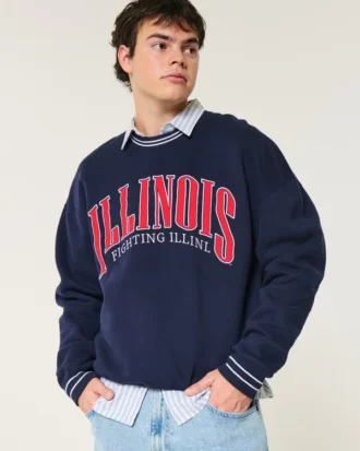 Hanorac cu imprimeu Fighting Illini al Universității Illinois