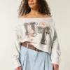 Hanorac cu imprimeu grafic Easy Double Off-the-Shoulder University of Texas Hanorac cu imprimeu grafic Easy Double Off-the-Shoulder University of Texas