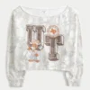 Hanorac cu imprimeu grafic Easy Double Off-the-Shoulder University of Texas Hanorac cu imprimeu grafic Easy Double Off-the-Shoulder University of Texas