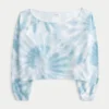 Hanorac cu umeri decupați, ușor de vopsit în tehnica tie-dye Hanorac cu umeri decupați, ușor de vopsit în tehnica tie-dye
