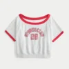Hanorac grafic cu mâneci scurte din fleece terry Hanorac grafic cu mâneci scurte din fleece terry