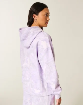 Hanorac oversized cu glugă camuflaj