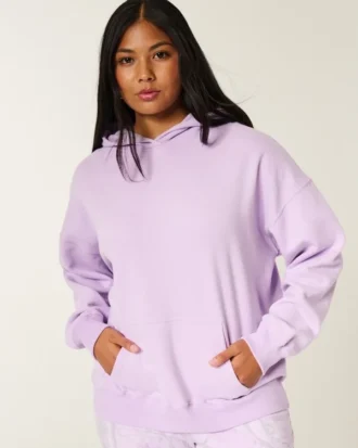 Hanorac oversized cu glugă și căptușeală camuflaj