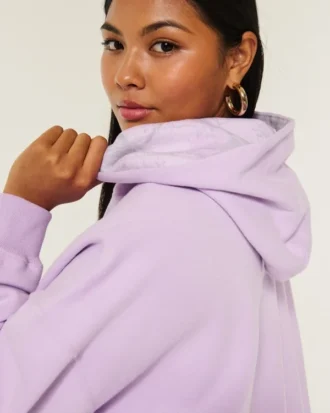 Hanorac oversized cu glugă și căptușeală camuflaj