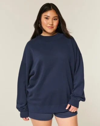 Hanorac oversized cu guler înalt Hanorac oversized cu guler înalt