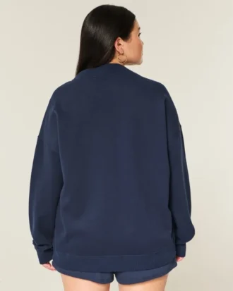Hanorac oversized cu guler înalt Hanorac oversized cu guler înalt