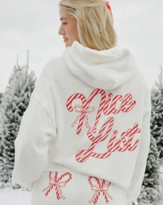 Hanorac oversized cu imprimeu Candy Cane