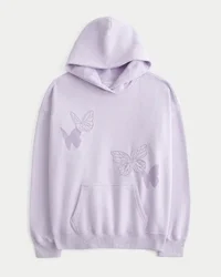 Hanorac oversized cu imprimeu fluture