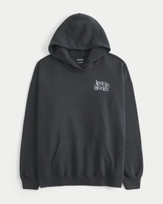 Hanorac oversized cu imprimeu fluture