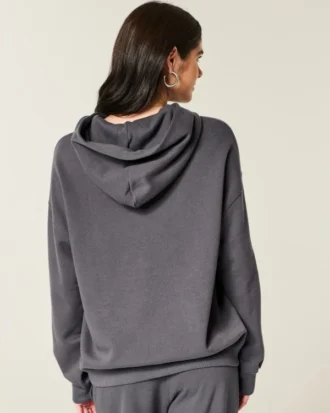 Hanorac oversized cu logo strălucitor