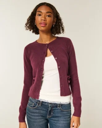 Hollister Cardigan confortabil cu buzunare în formă de fundiță