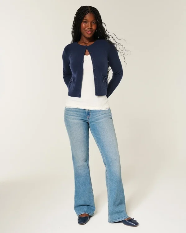 Hollister Cardigan confortabil cu buzunare în formă de fundiță Hollister Cardigan confortabil cu buzunare în formă de fundiță