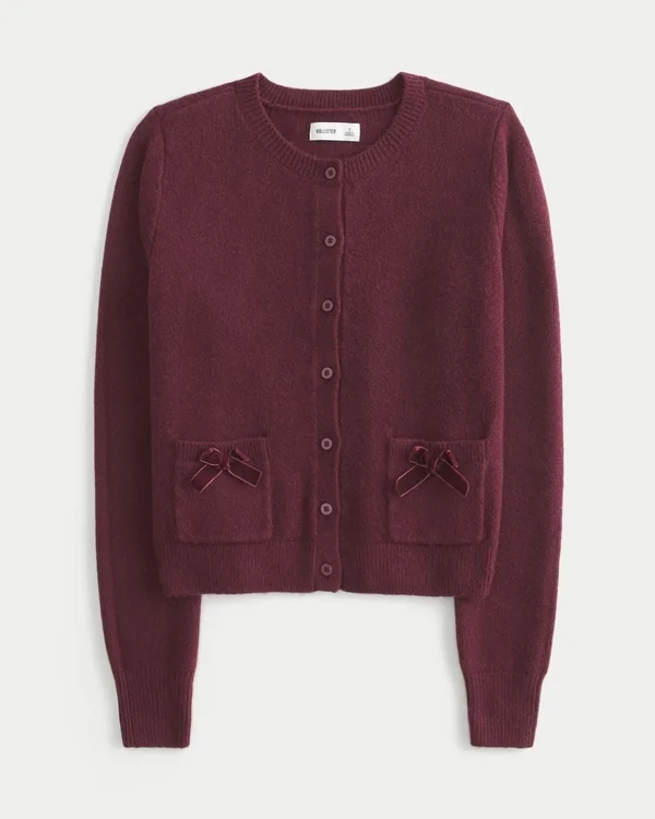 Hollister Cardigan confortabil cu buzunare în formă de fundiță Hollister Cardigan confortabil cu buzunare în formă de fundiță