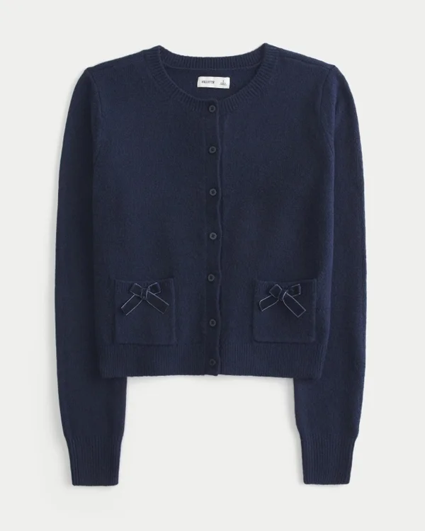 Hollister Cardigan confortabil cu buzunare în formă de fundiță Hollister Cardigan confortabil cu buzunare în formă de fundiță