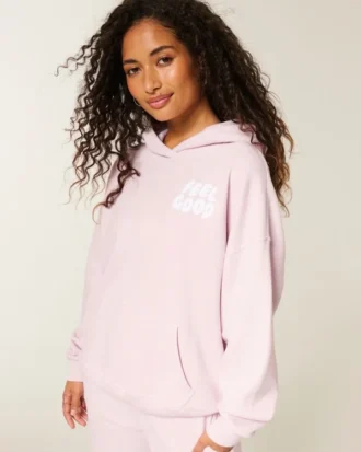 Hollister Feel Good Hanorac oversized cu logo grafic