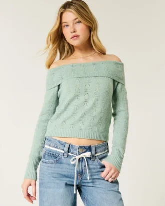 Hollister Pulover confortabil cu umeri decupați și cusături