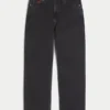 Hollister x Taco Bell Blugi largi, spălați, negri, cu broderie grafică Hollister x Taco Bell Blugi largi, spălați, negri, cu broderie grafică