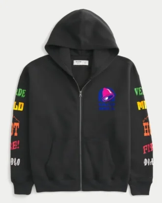 Hollister x Taco Bell Hanorac cu glugă și fermoar, cu imprimeu grafic
