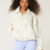 Jacheta brodată din fleece Sherpa Jacheta brodată din fleece Sherpa
