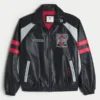 Jacheta cu imprimeu Ohio State University Buckeyes din piele artificială