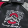 Jacheta cu imprimeu Ohio State University Buckeyes din piele artificială