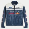 Jacheta din piele sintetică cu imprimeu Oracle Red Bull Racing