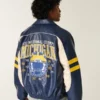 Jacheta din piele sintetică cu imprimeu Wolverines al Universității din Michigan Jacheta din piele sintetică cu imprimeu Wolverines al Universității din Michigan