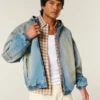 Jacheta skater din denim cu fermoar Jacheta skater din denim cu fermoar