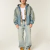 Jacheta skater din denim spălat Jacheta skater din denim spălat